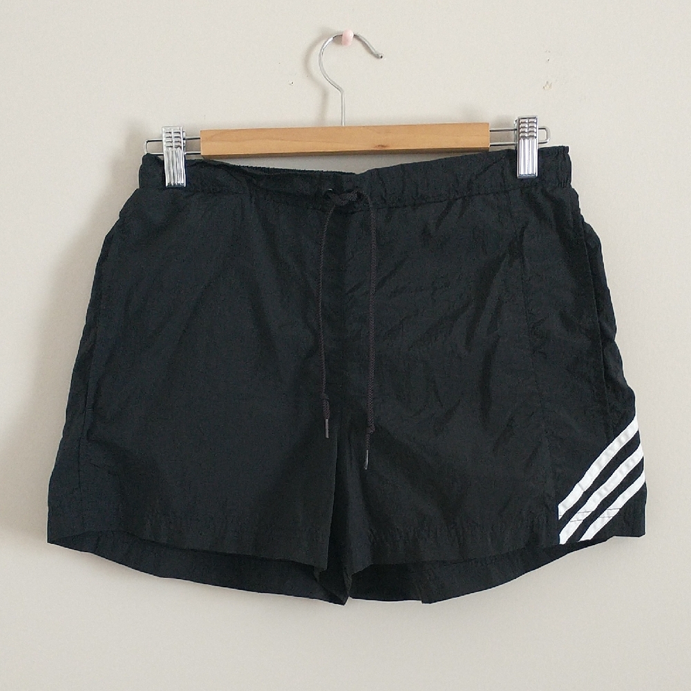Adidas Black Women's Shorts with White Accents. Size/ L
